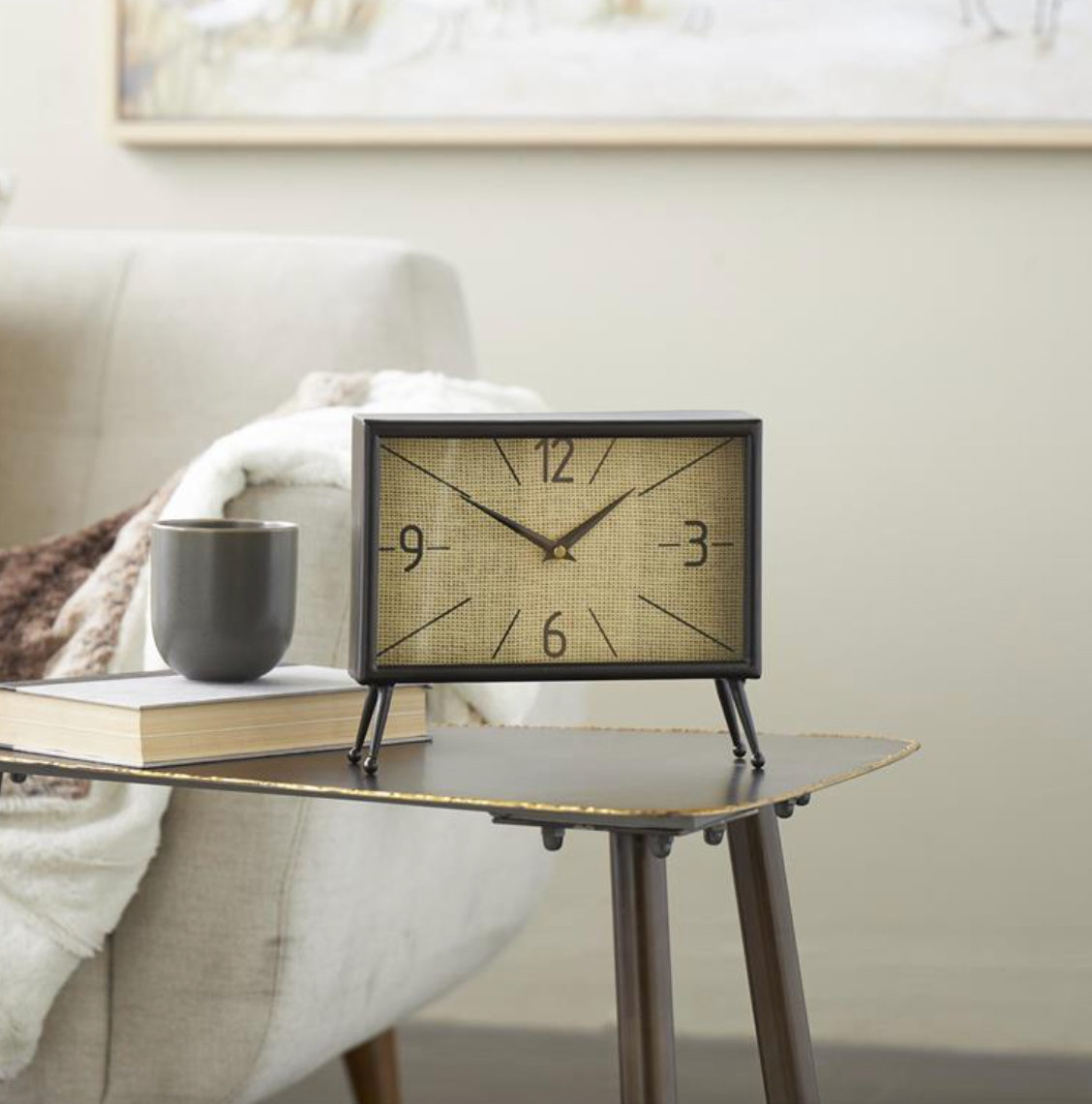 Black Metal Rectangular Clock, The Feathered Farmhouse