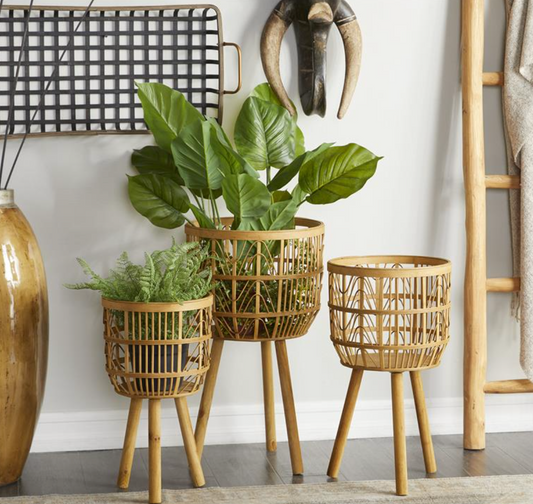 Bamboo Wood Planter, The Feathered Farmhouse
