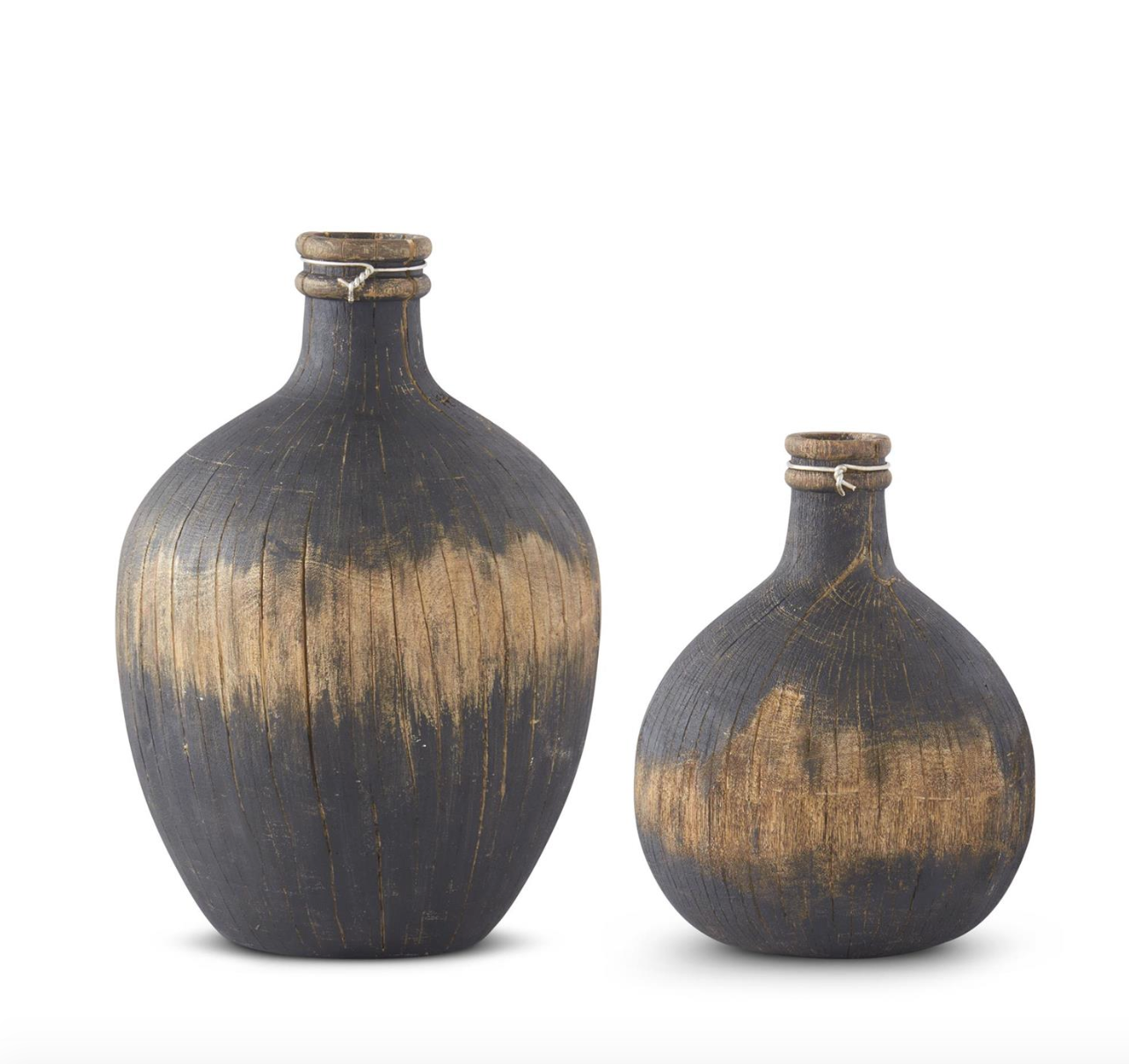 Woodgrain Resin Vases, The Feathered Farmhouse