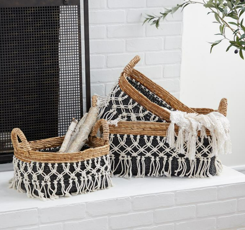 Black Bohemian Basket, The Feathered Farmhouse