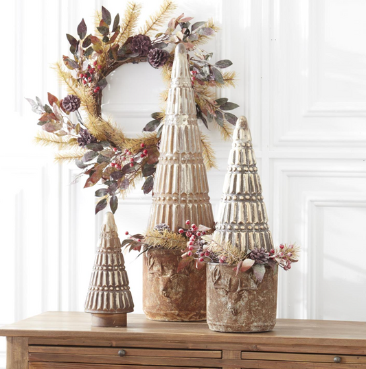 Dot Embossed Pewter Trees, The Feathered Farmhouse