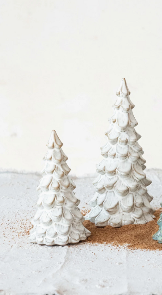 Cream Reactive Glaze Trees, The Feathered Farmhouse