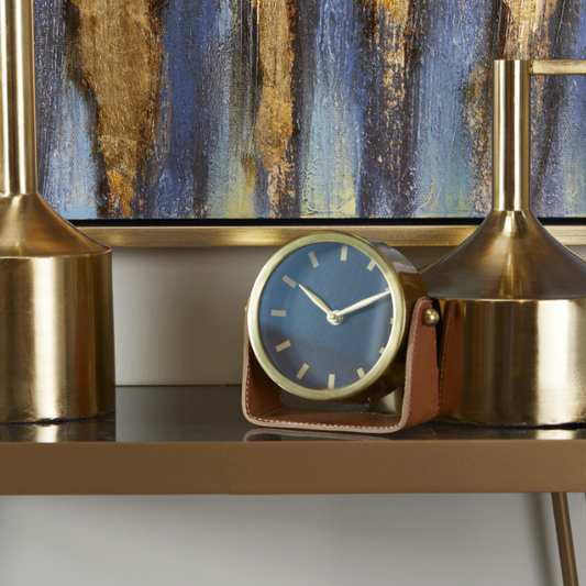 Leather Stand Clock, The Feathered Farmhouse