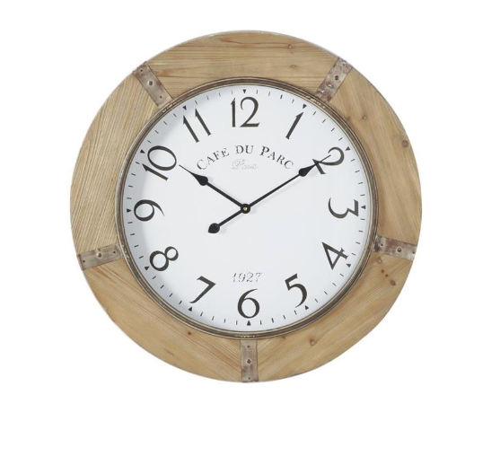 Brown Wood Wall Clock, The Feathered Farmhouse