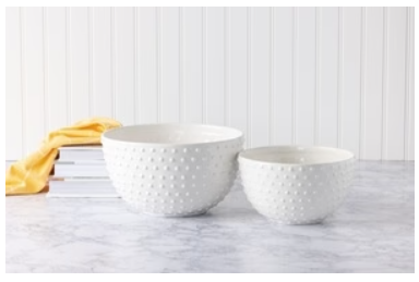 Hobnail Mixing Bowls, Feathered Farmhouse