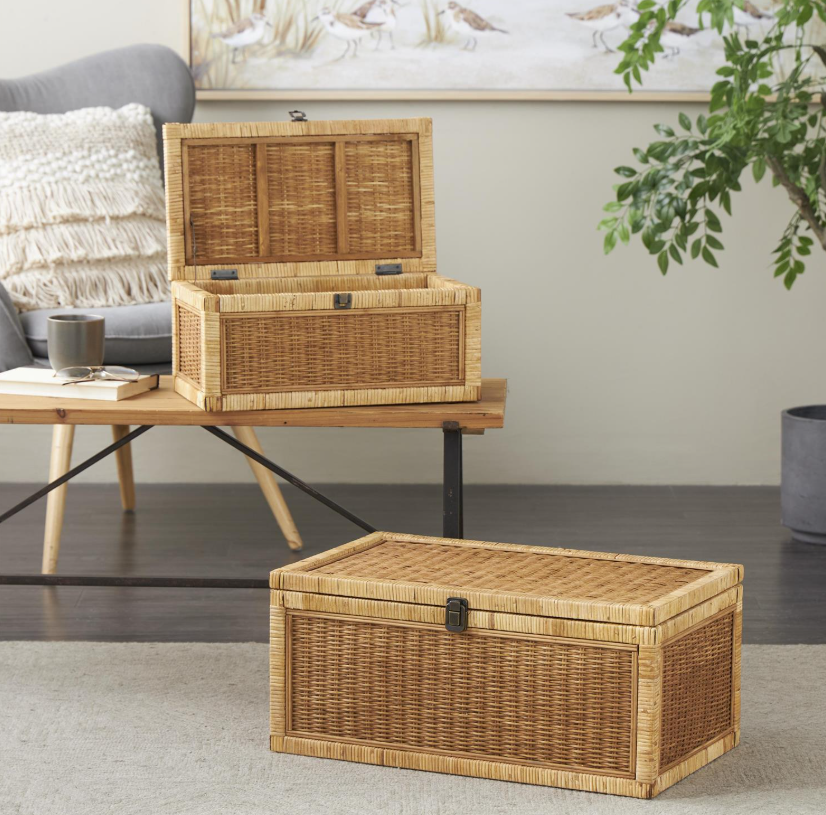 Rattan Handmade Storage Boxes, Feathered Farmhouse