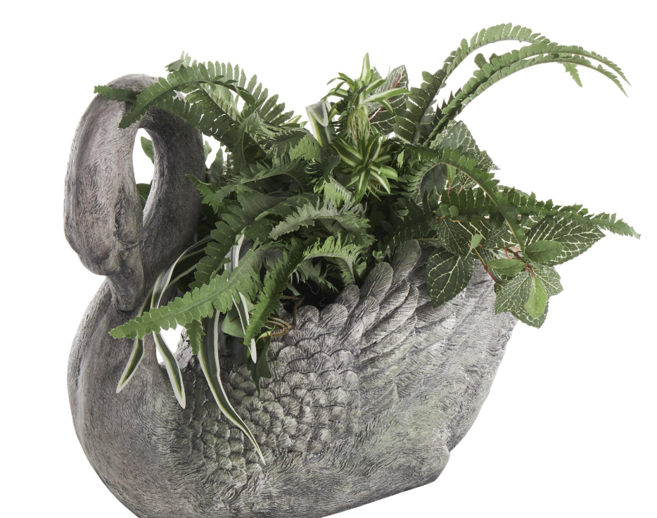 Gray Swan Planter, Feathered Farmhouse