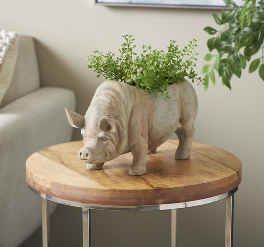 Distressed Pig Planter, Feathered Farmhouse