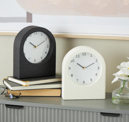 Wood Texture Clock, Feathered Farmhouse