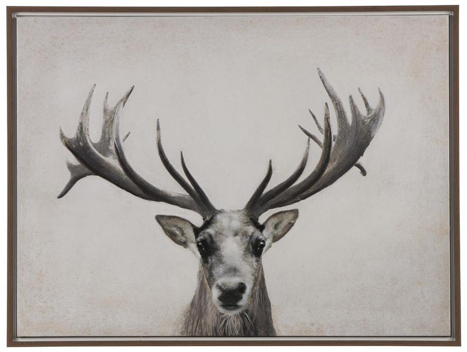 Deer Gazing Canvas, Feathered Farmhouse