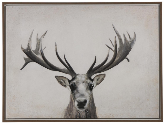 Deer Gazing Canvas, Feathered Farmhouse