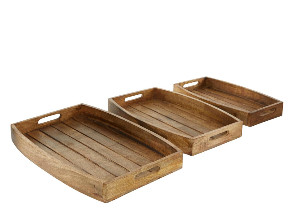 Brown Mango Wood Tray, Feathered Farmhouse