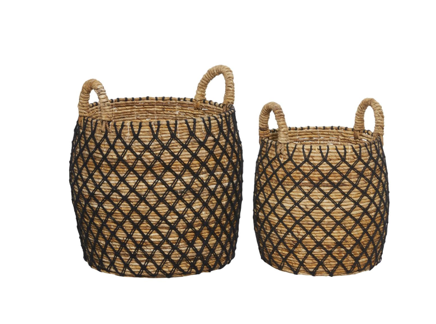 Banana Leaf Handmade Baskets, Feathered Farmhouse