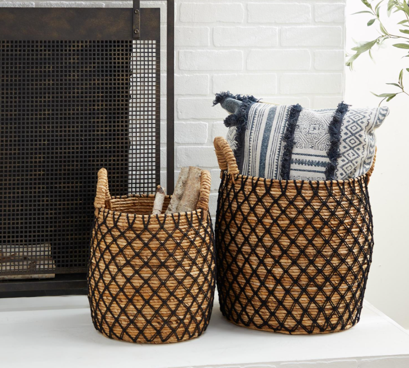 Banana Leaf Handmade Baskets, Feathered Farmhouse