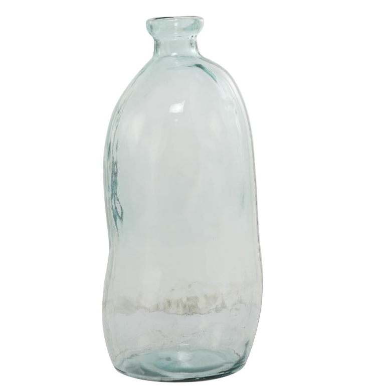 Blue Recycled Glass Handmade Vase, Feathered Farmhouse
