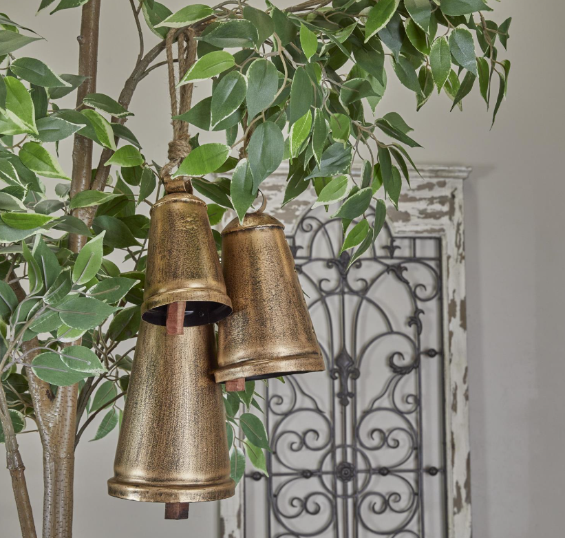 Bronze Tibetan Bells, Feathered Farmhouse