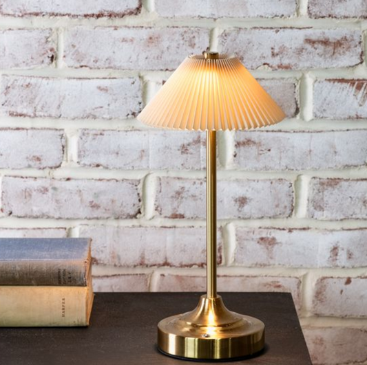 Rechargeable Gold LED Lamp, Feathered Farmhouse
