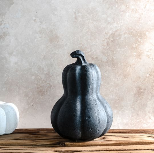 Black Terracotta Gourd, Feathered Farmhouse