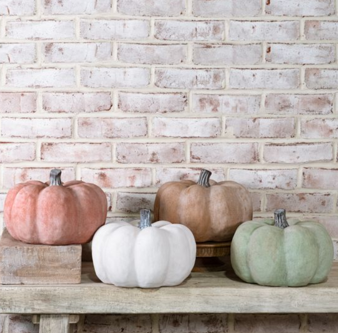 Fall Ceramic Pumpkin, Feathered Farmhouse