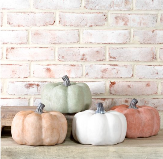 Fall Ceramic Pumpkin, Feathered Farmhouse