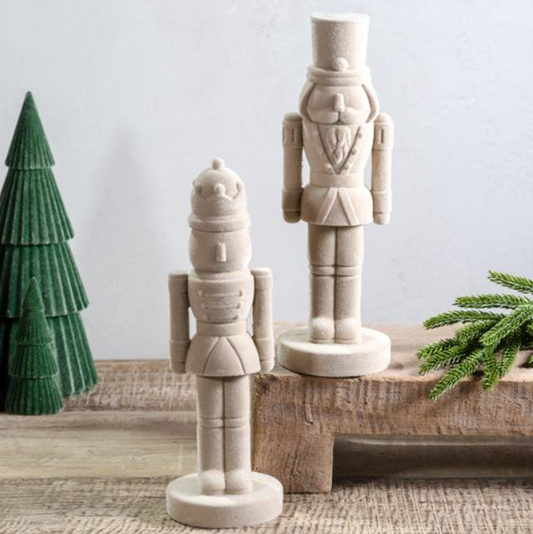Ivory Velvet Nutcrackers, Feathered Farmhouse