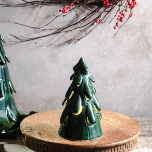 Dark Green Stone Tree, Feathered Farmhouse