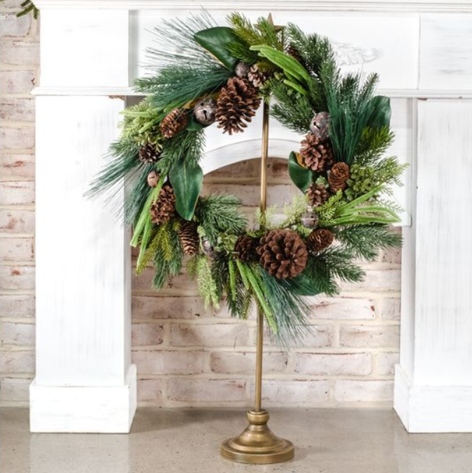 Adjustable Star Top Wreath Stand, Feathered Farmhouse
