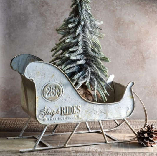 Vintage White Sleigh, Feathered Farmhouse