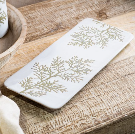 Evergreen Branch Tray, Feathered Farmhouse
