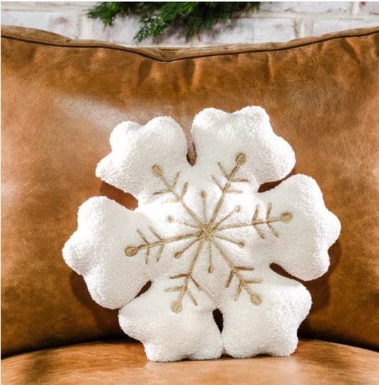 Ivory Teddy Cloth Snowflake, Feathered Farmhouse