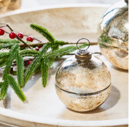 Gold Ornament Jar, Feathered Farmhouse