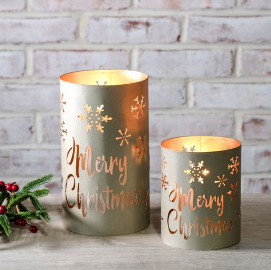 Gold Merry Christmas Lanterns, Feathered Farmhouse