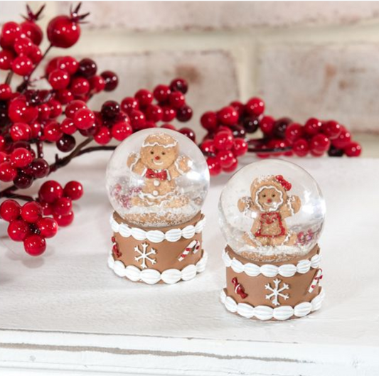 Mini Gingerbread Snowglobe, Feathered Farmhouse