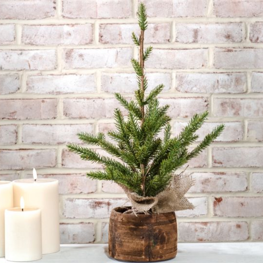 Tree with Jute Base, Feathered Farmhouse