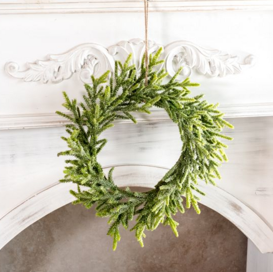 Evergreen Wreath, Feathered Farmhouse