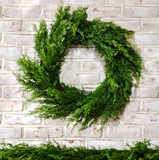 Pine Green Wreath, Feathered Farmhouse