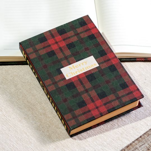 Buffalo Plaid Christmas Notebook, Feathered Farmhouse