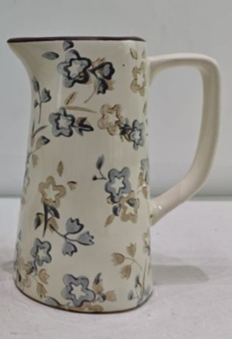 Floral Pattern Pitcher, Feathered Farmhouse