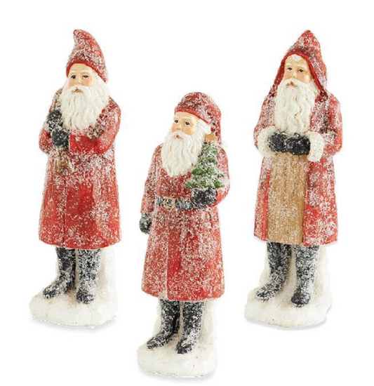 Sugared Santa Figurine, Feathered Farmhouse
