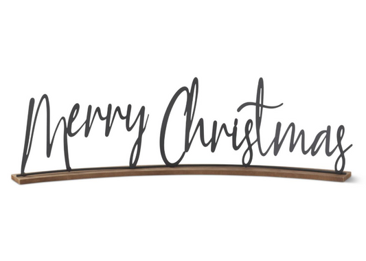 Merry Christmas Metal Script, Feathered Farmhouse