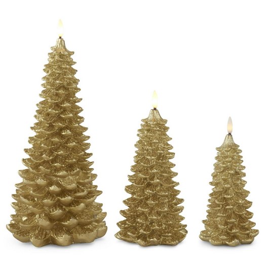 Gold LED Christmas Tree Candle, Feathered Farmhouse
