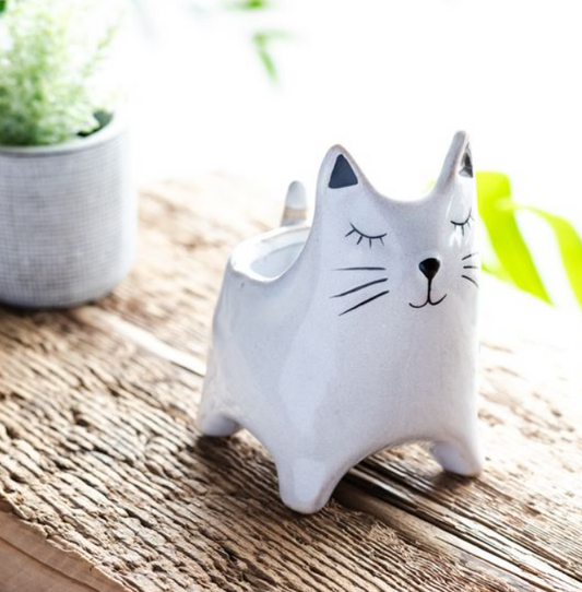 Cat Planter, Feathered Farmhouse
