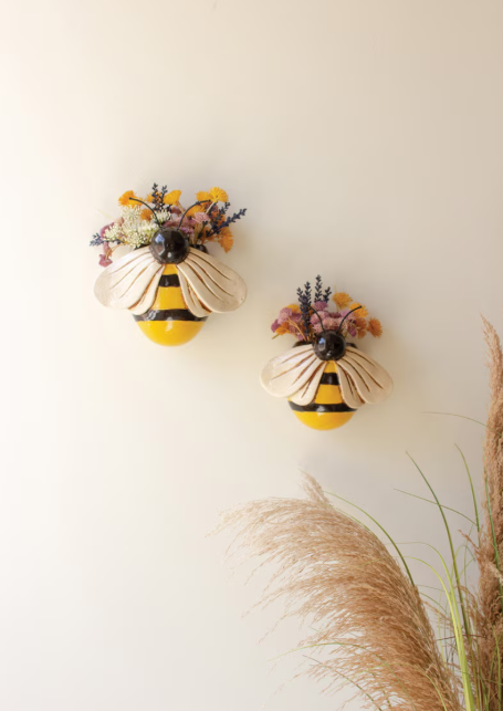 Bee Wall Planter, Feathered Farmhouse
