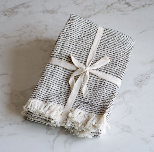 Waffle Blue Accent Towel, Feathered Farmhouse