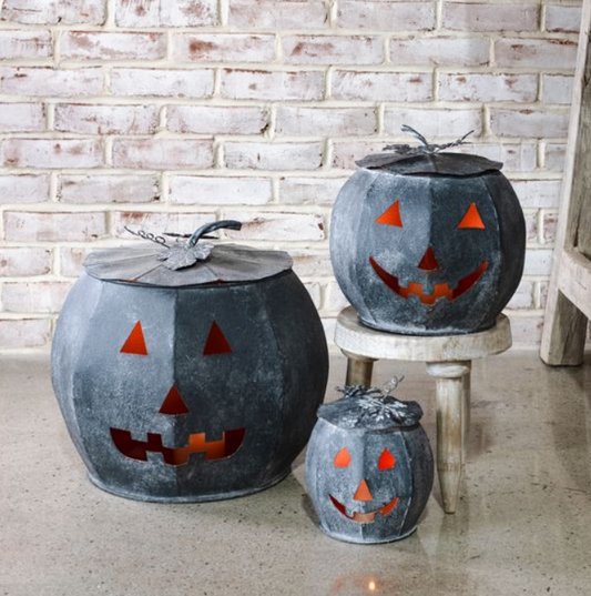 Black Tin Pumpkins, Feathered Farmhouse