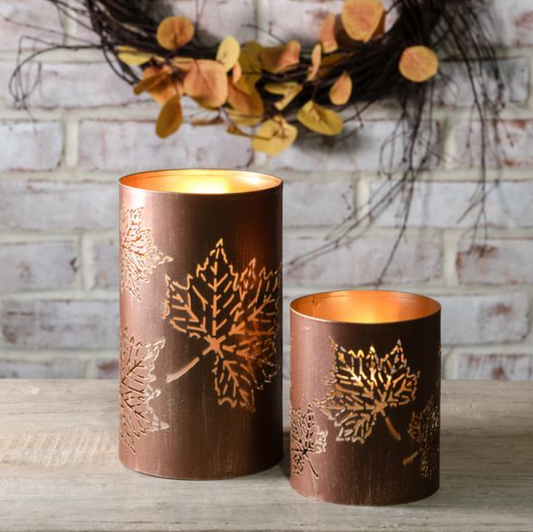 Bronze Leaf Lantern, Feathered Farmhouse