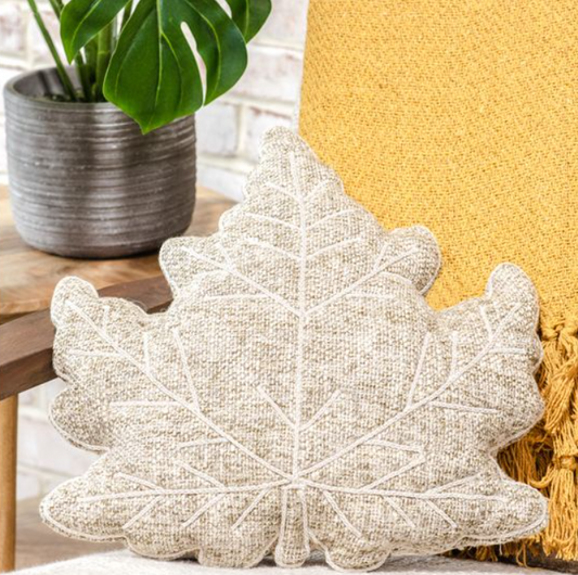 Tweed Leaf Pillow, Feathered Farmhouse