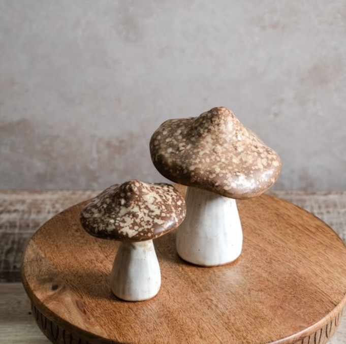 Beige Stoneware Mushrooms