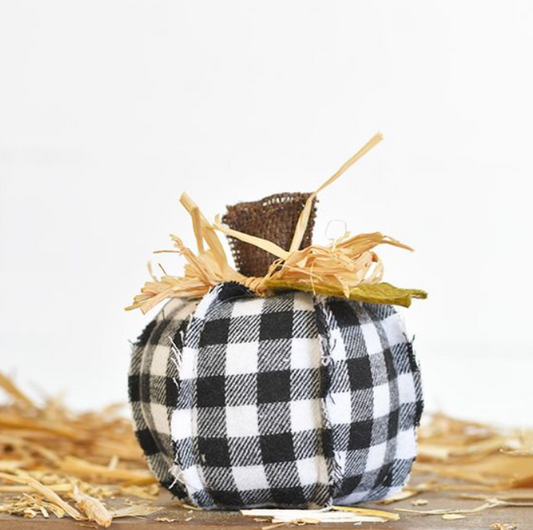 Buffalo Plaid Pumpkin, Feathered Farmhouse
