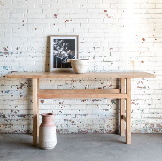 Acacia Wood Console Table, Feathered Farmhouse